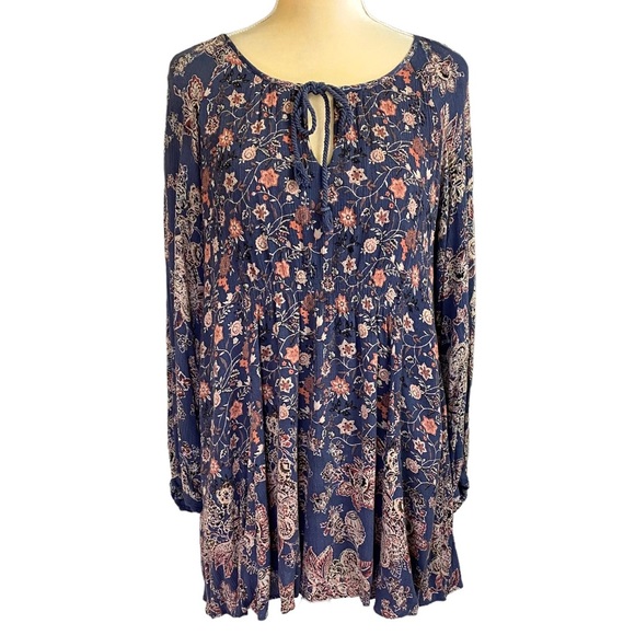 Free People Lucky Loosey Indigo Dress - Picture 3 of 9